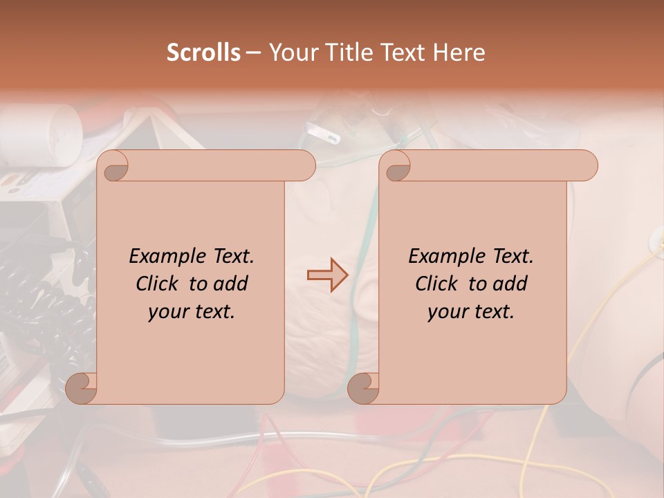 First-Aid Training Dummy With Respiratory Mask And Sensors Connected To Electrocardiograph Unit PowerPoint Template