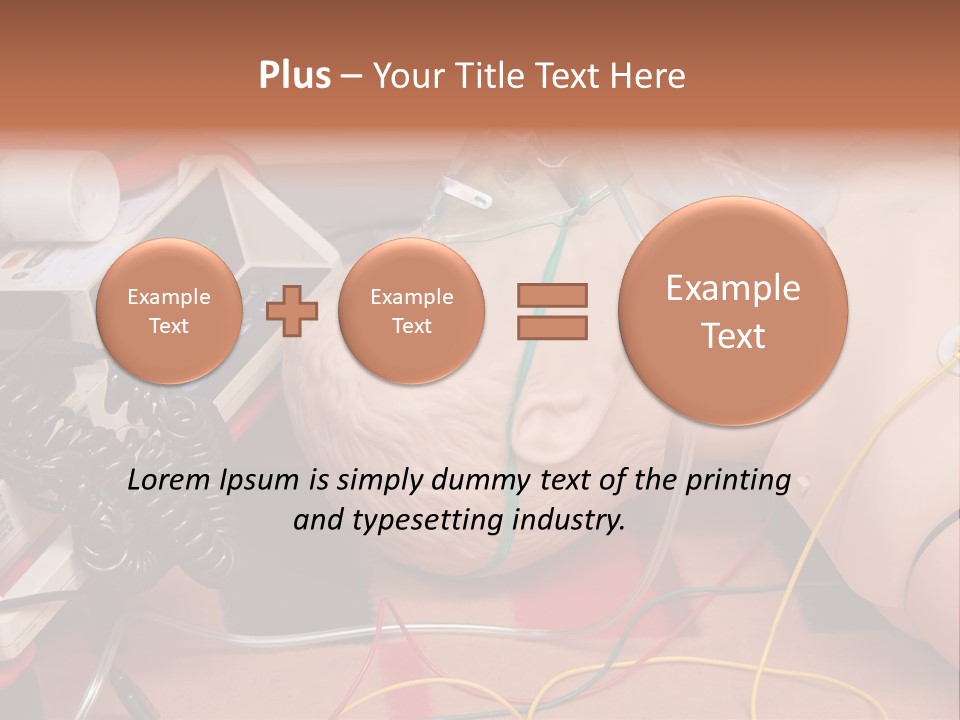 First-Aid Training Dummy With Respiratory Mask And Sensors Connected To Electrocardiograph Unit PowerPoint Template
