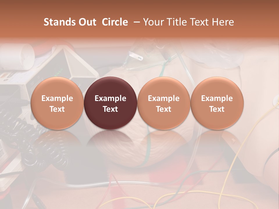 First-Aid Training Dummy With Respiratory Mask And Sensors Connected To Electrocardiograph Unit PowerPoint Template