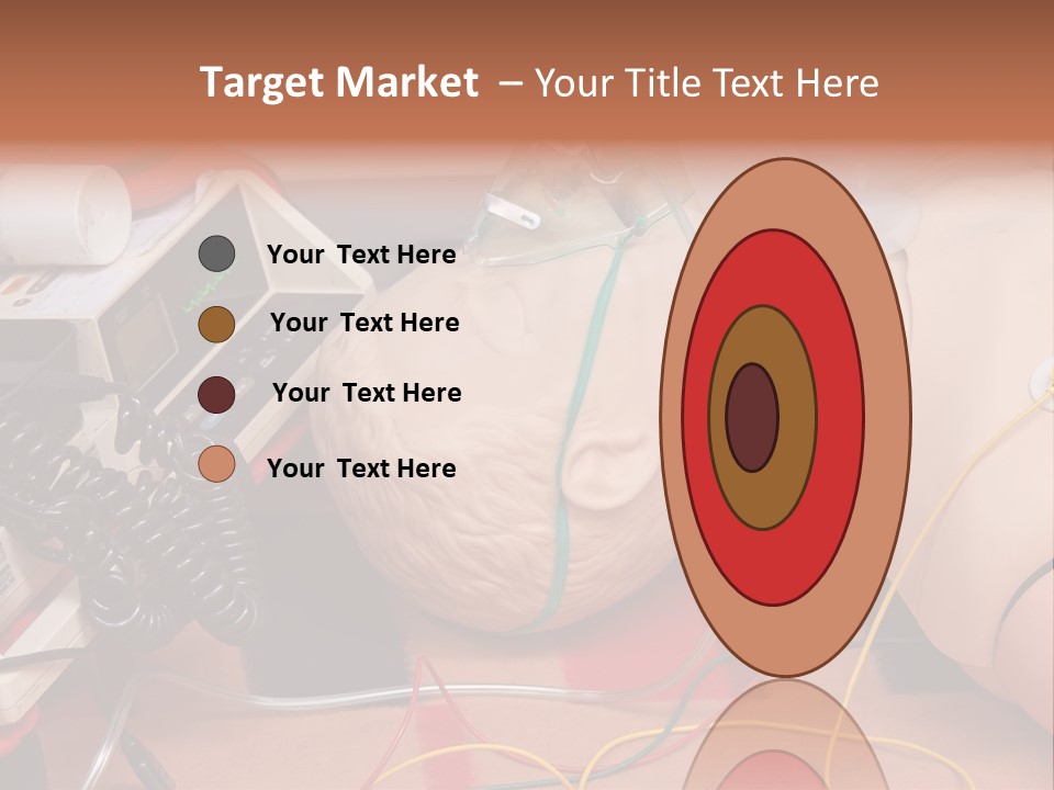 First-Aid Training Dummy With Respiratory Mask And Sensors Connected To Electrocardiograph Unit PowerPoint Template