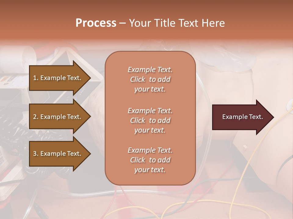 First-Aid Training Dummy With Respiratory Mask And Sensors Connected To Electrocardiograph Unit PowerPoint Template