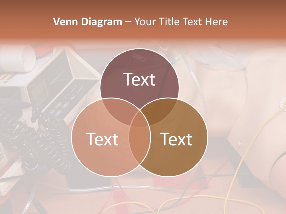 First-Aid Training Dummy With Respiratory Mask And Sensors Connected To Electrocardiograph Unit PowerPoint Template