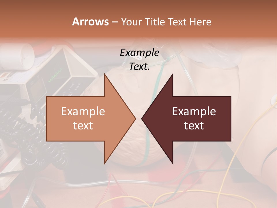 First-Aid Training Dummy With Respiratory Mask And Sensors Connected To Electrocardiograph Unit PowerPoint Template
