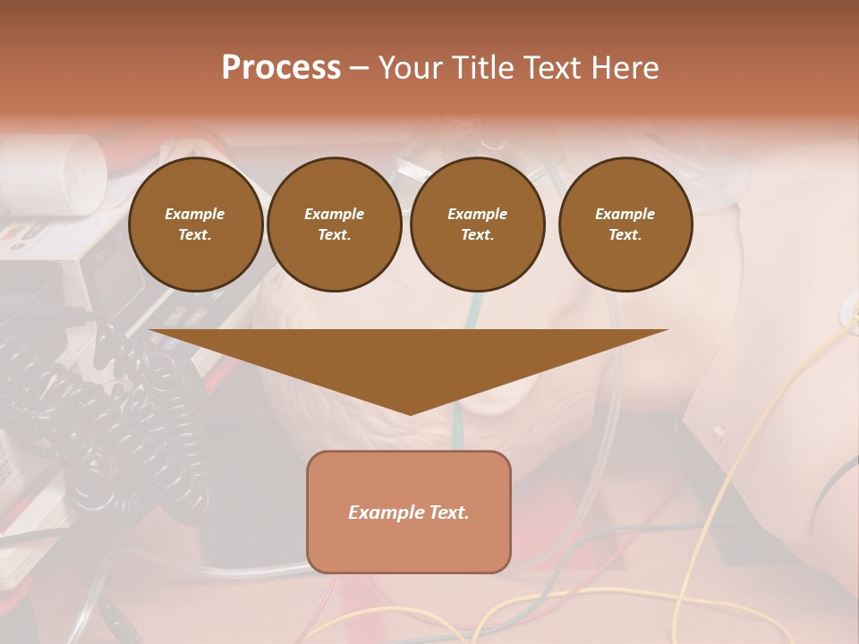 First-Aid Training Dummy With Respiratory Mask And Sensors Connected To Electrocardiograph Unit PowerPoint Template