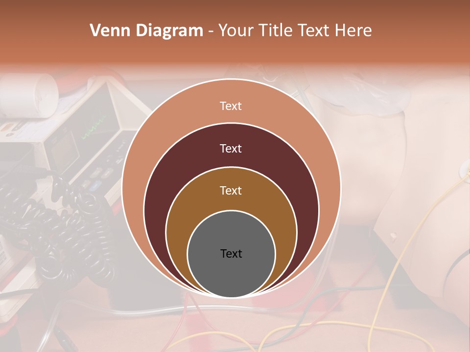 First-Aid Training Dummy With Respiratory Mask And Sensors Connected To Electrocardiograph Unit PowerPoint Template