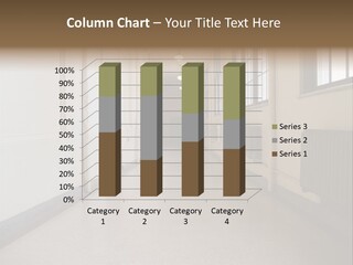 A Long Hallway In An Old High School PowerPoint Template