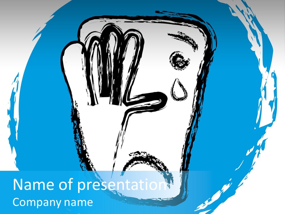 Crying Face With Tear PowerPoint Template