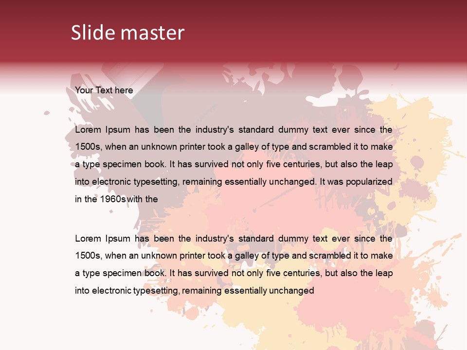 High Res Jpeg - Colorful Paint On A White Canvas With A Paintbrush. PowerPoint Template