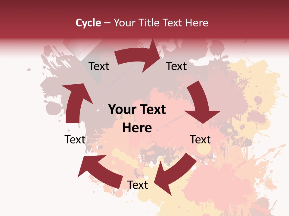 High Res Jpeg - Colorful Paint On A White Canvas With A Paintbrush. PowerPoint Template