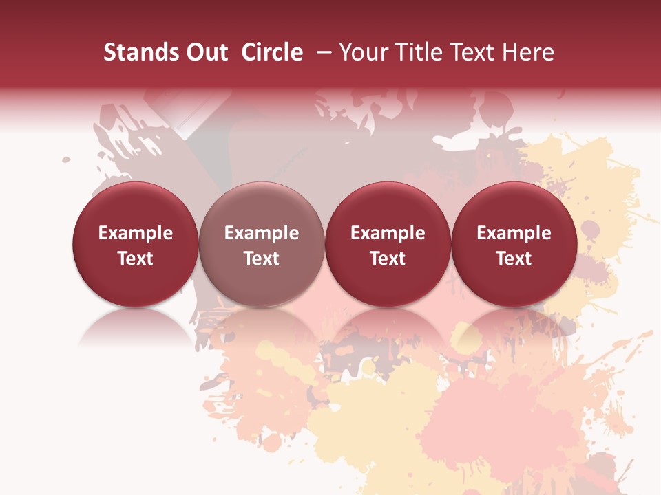 High Res Jpeg - Colorful Paint On A White Canvas With A Paintbrush. PowerPoint Template