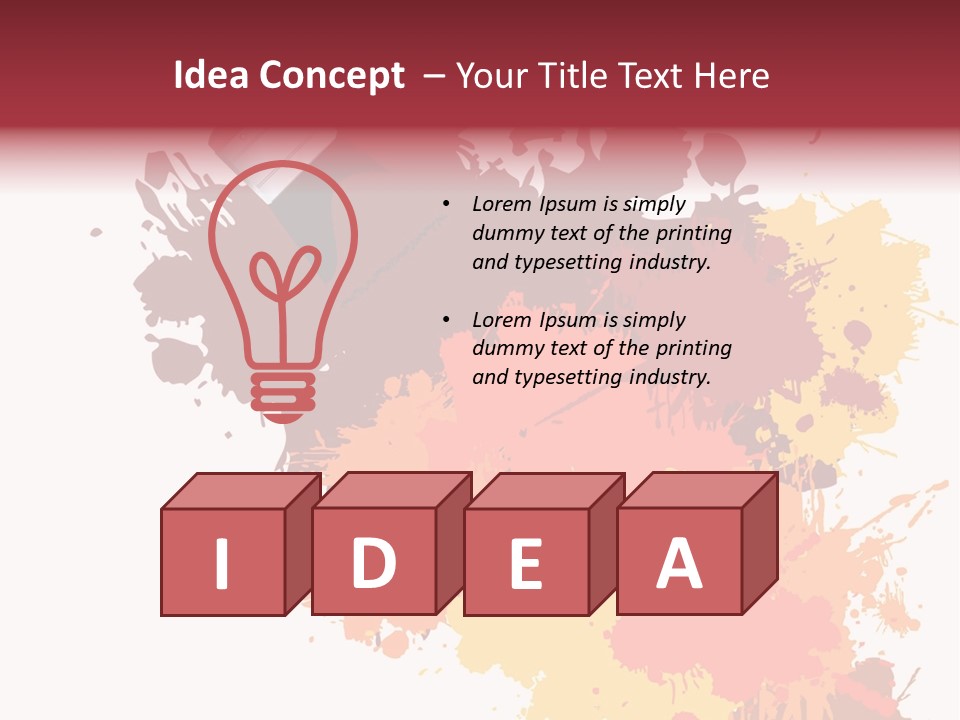 High Res Jpeg - Colorful Paint On A White Canvas With A Paintbrush. PowerPoint Template