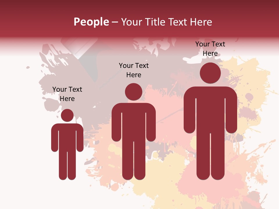 High Res Jpeg - Colorful Paint On A White Canvas With A Paintbrush. PowerPoint Template