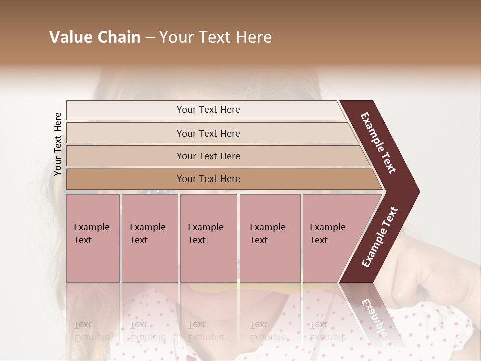 A Little Girl Brushing Her Teeth With A Brightly Colored Toothbrush PowerPoint Template