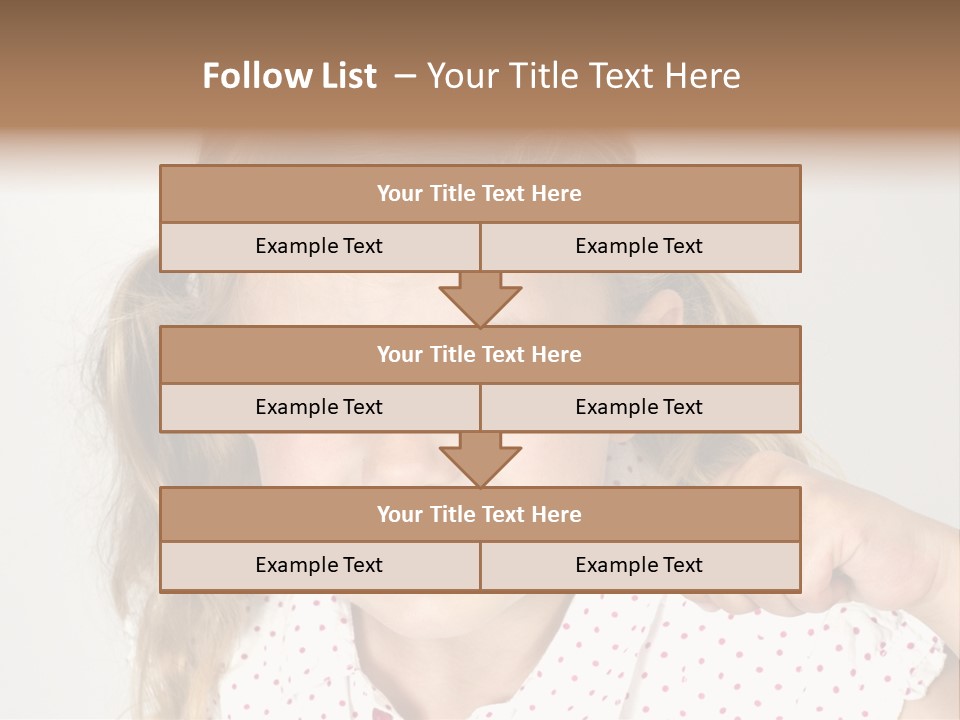A Little Girl Brushing Her Teeth With A Brightly Colored Toothbrush PowerPoint Template