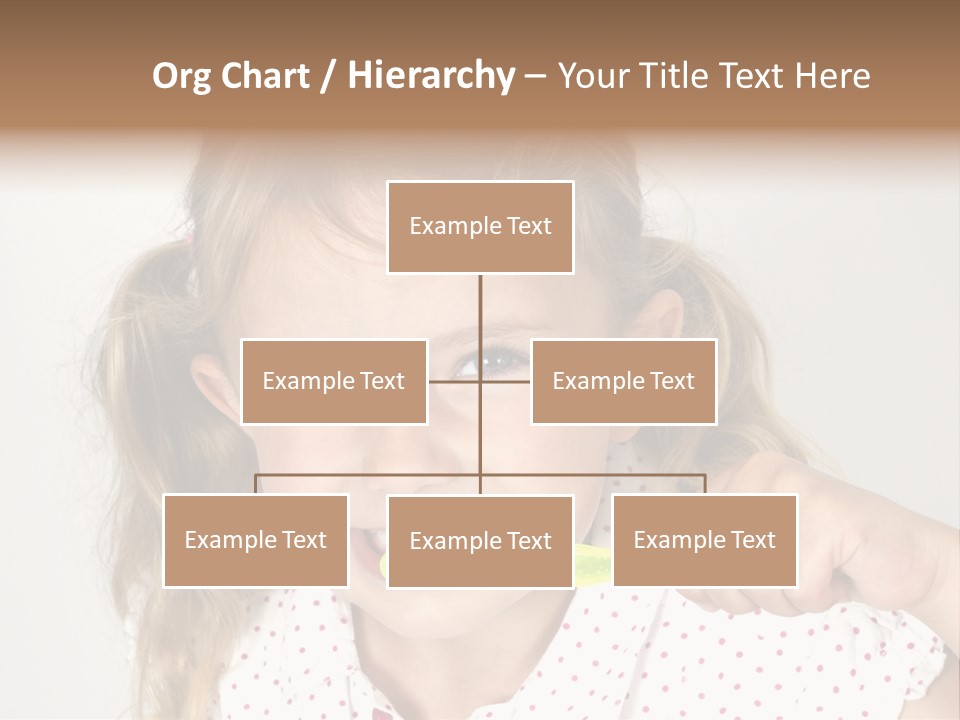 A Little Girl Brushing Her Teeth With A Brightly Colored Toothbrush PowerPoint Template