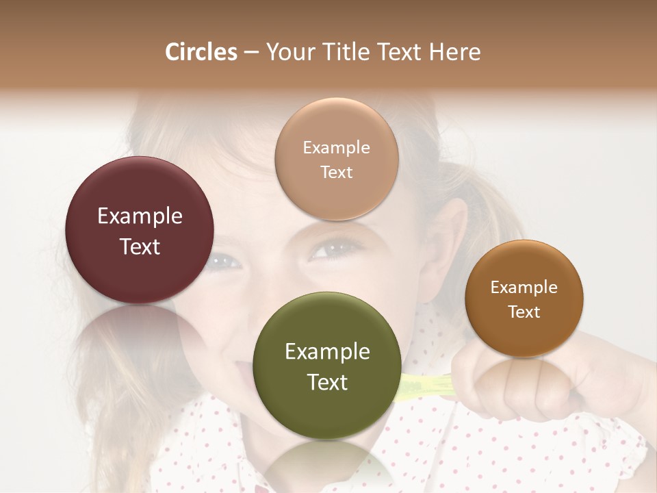 A Little Girl Brushing Her Teeth With A Brightly Colored Toothbrush PowerPoint Template