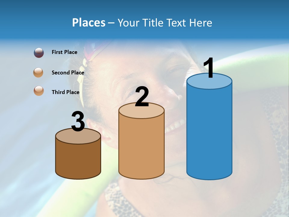 Active Senior Woman In The Pool, Doing Water Sports Exercises PowerPoint Template