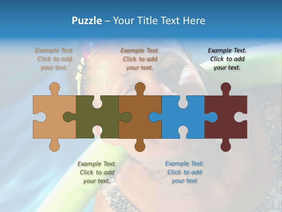 Active Senior Woman In The Pool, Doing Water Sports Exercises PowerPoint Template