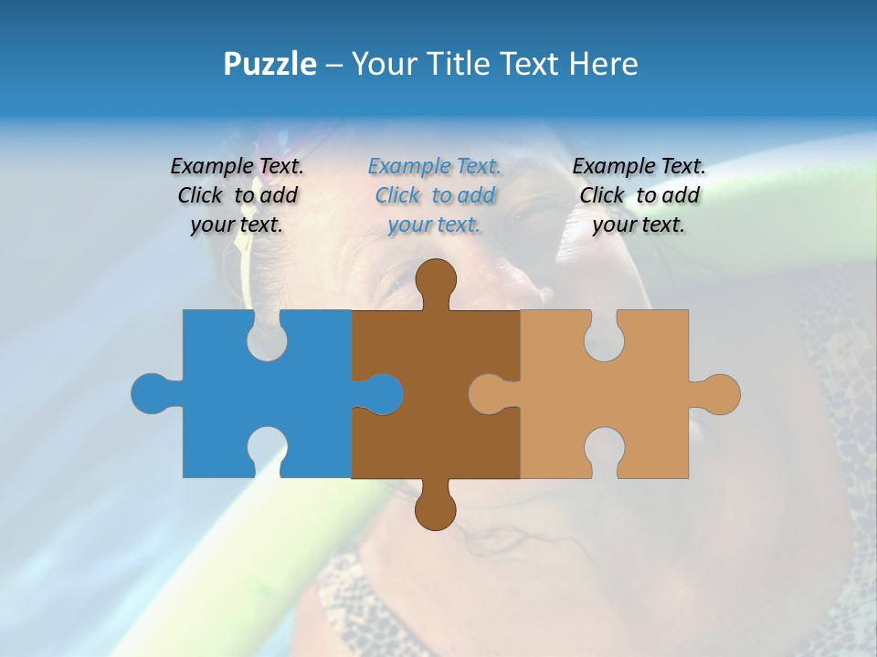 Active Senior Woman In The Pool, Doing Water Sports Exercises PowerPoint Template