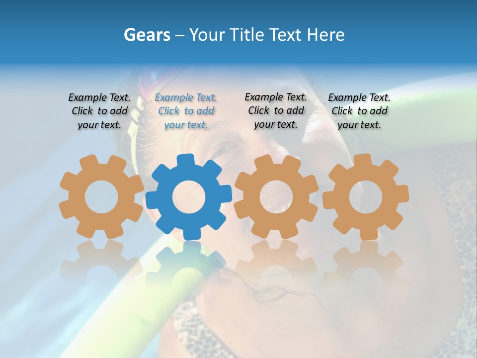 Active Senior Woman In The Pool, Doing Water Sports Exercises PowerPoint Template