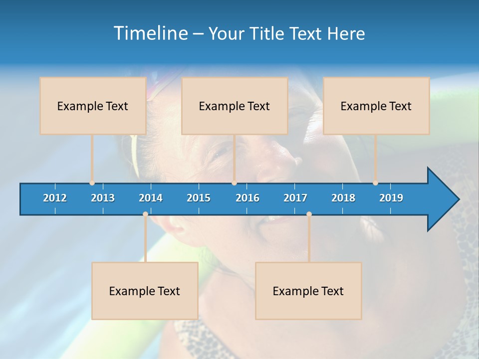 Active Senior Woman In The Pool, Doing Water Sports Exercises PowerPoint Template