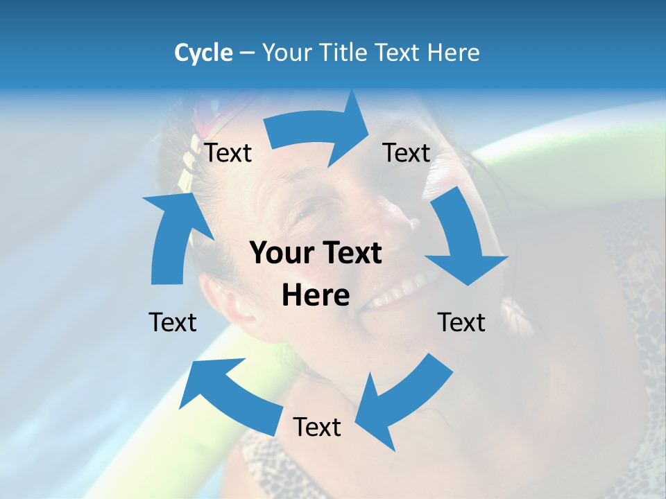 Active Senior Woman In The Pool, Doing Water Sports Exercises PowerPoint Template