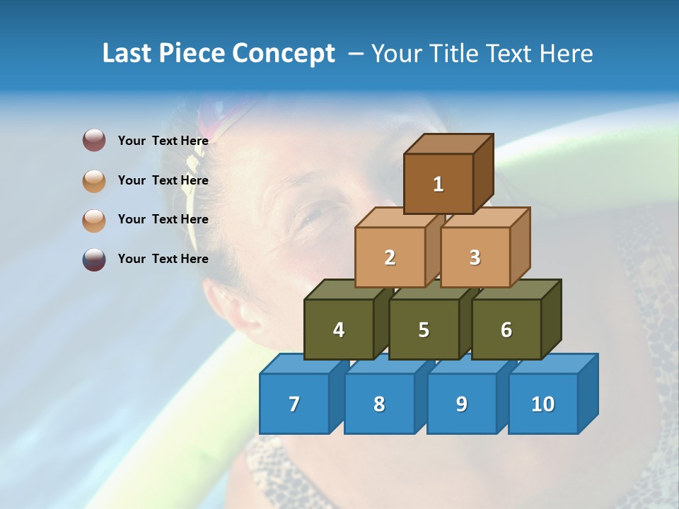 Active Senior Woman In The Pool, Doing Water Sports Exercises PowerPoint Template