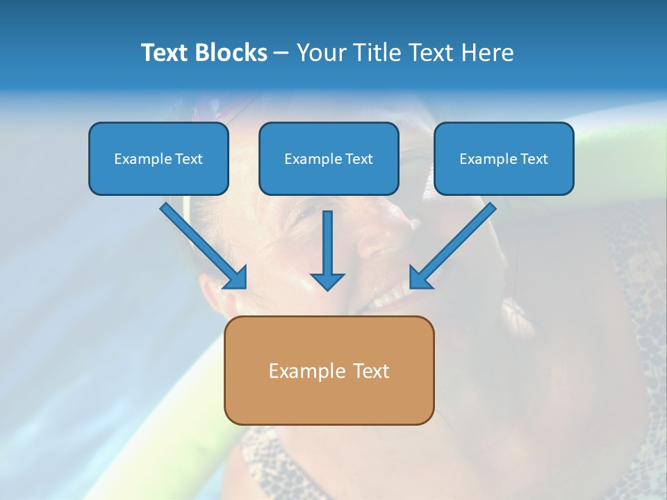 Active Senior Woman In The Pool, Doing Water Sports Exercises PowerPoint Template