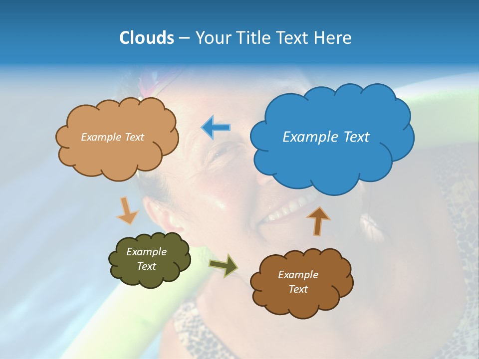 Active Senior Woman In The Pool, Doing Water Sports Exercises PowerPoint Template