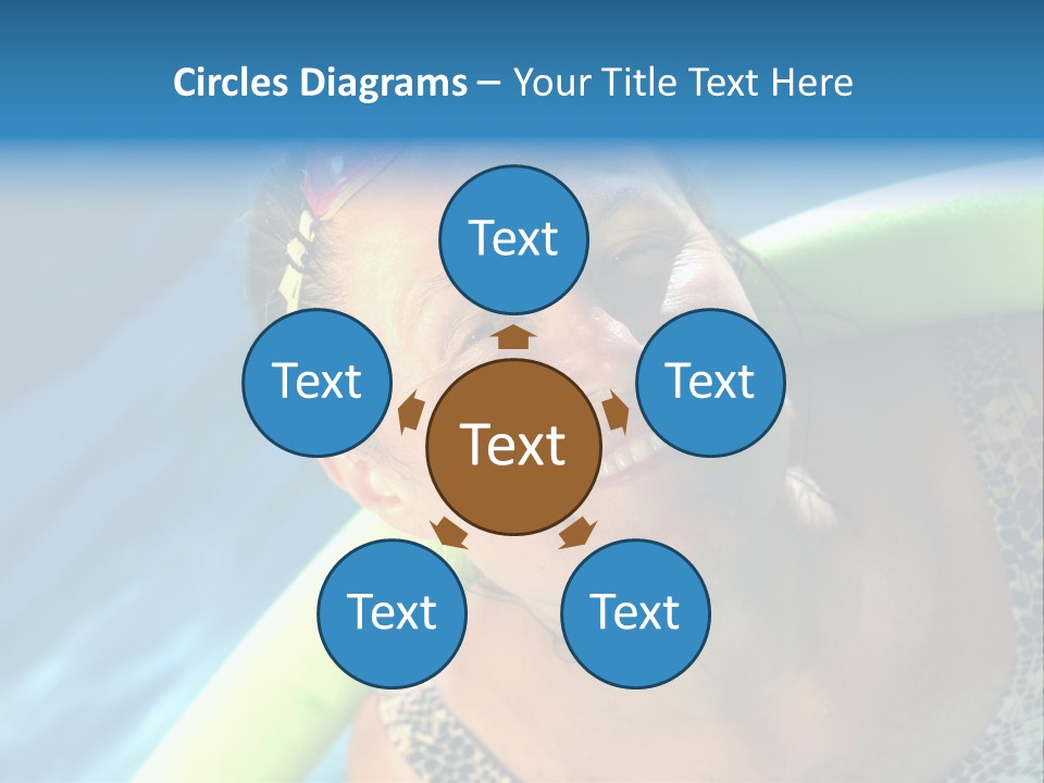 Active Senior Woman In The Pool, Doing Water Sports Exercises PowerPoint Template