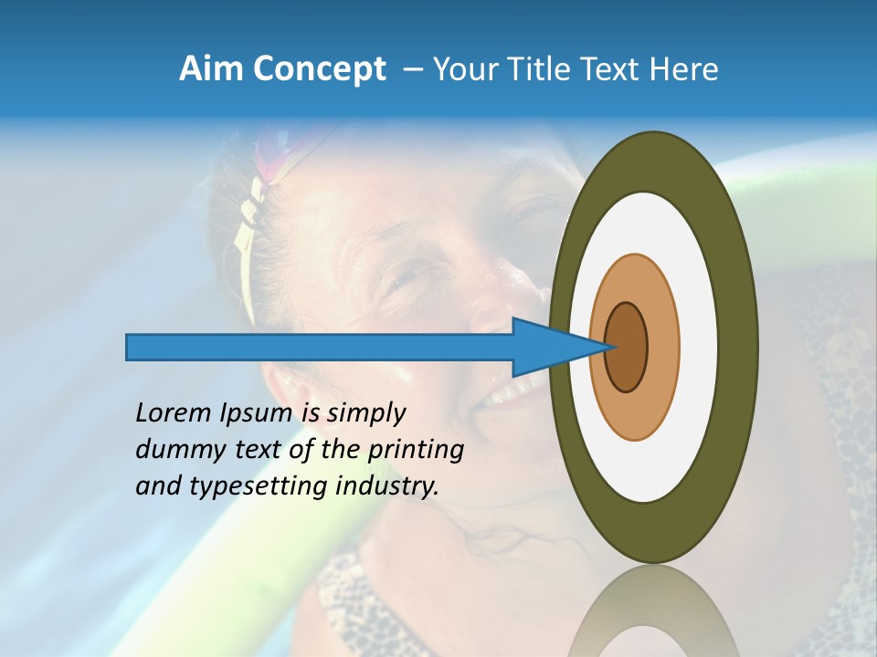 Active Senior Woman In The Pool, Doing Water Sports Exercises PowerPoint Template