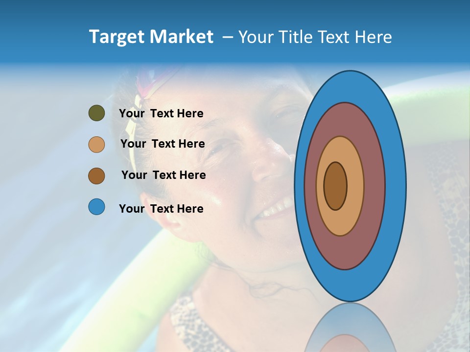 Active Senior Woman In The Pool, Doing Water Sports Exercises PowerPoint Template