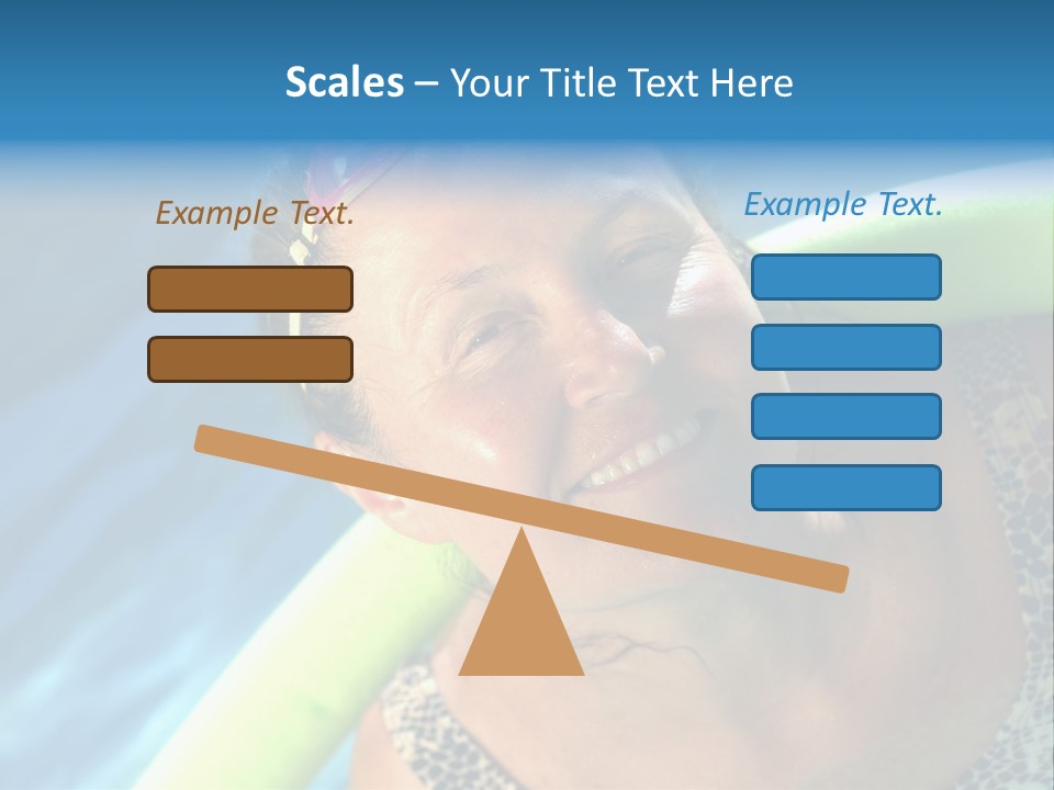 Active Senior Woman In The Pool, Doing Water Sports Exercises PowerPoint Template