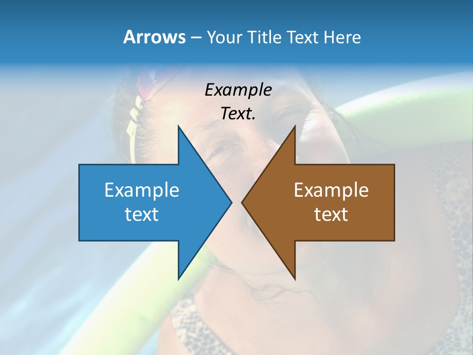 Active Senior Woman In The Pool, Doing Water Sports Exercises PowerPoint Template