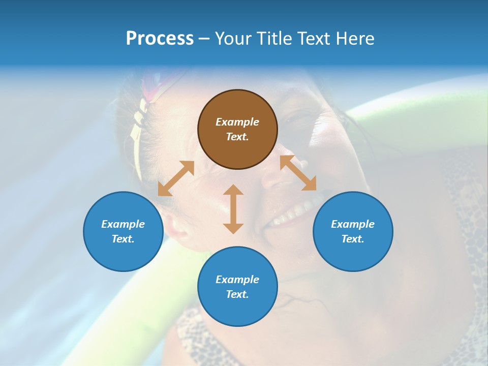 Active Senior Woman In The Pool, Doing Water Sports Exercises PowerPoint Template