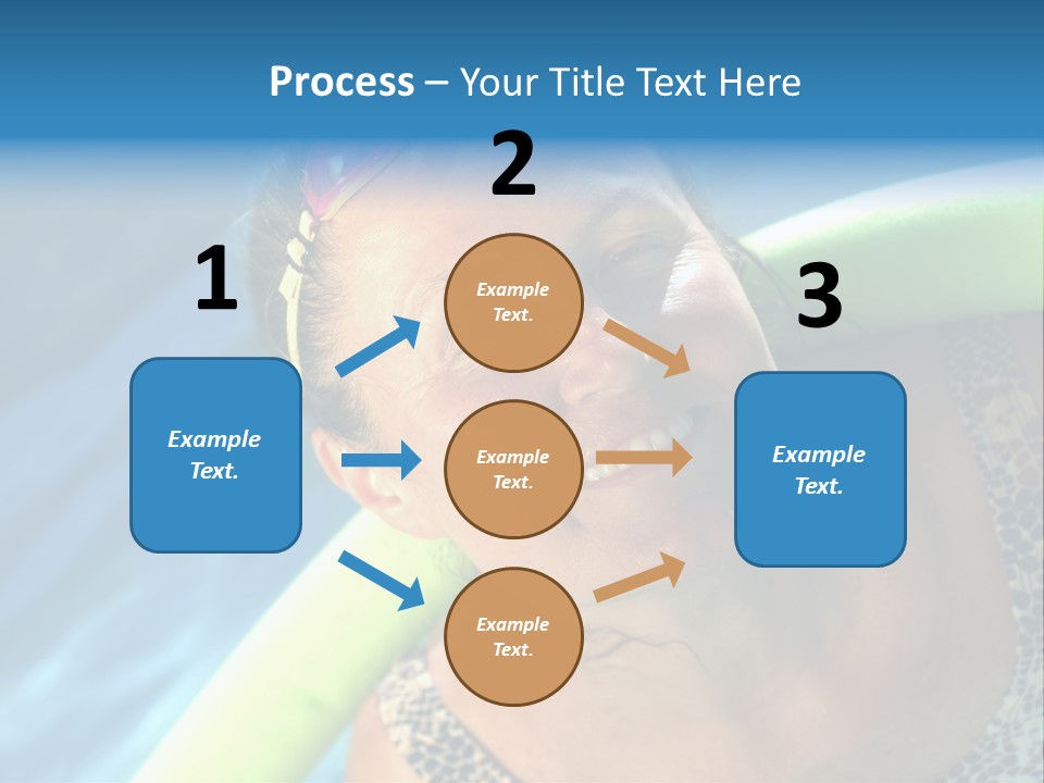 Active Senior Woman In The Pool, Doing Water Sports Exercises PowerPoint Template