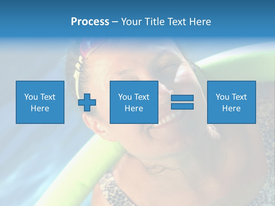 Active Senior Woman In The Pool, Doing Water Sports Exercises PowerPoint Template