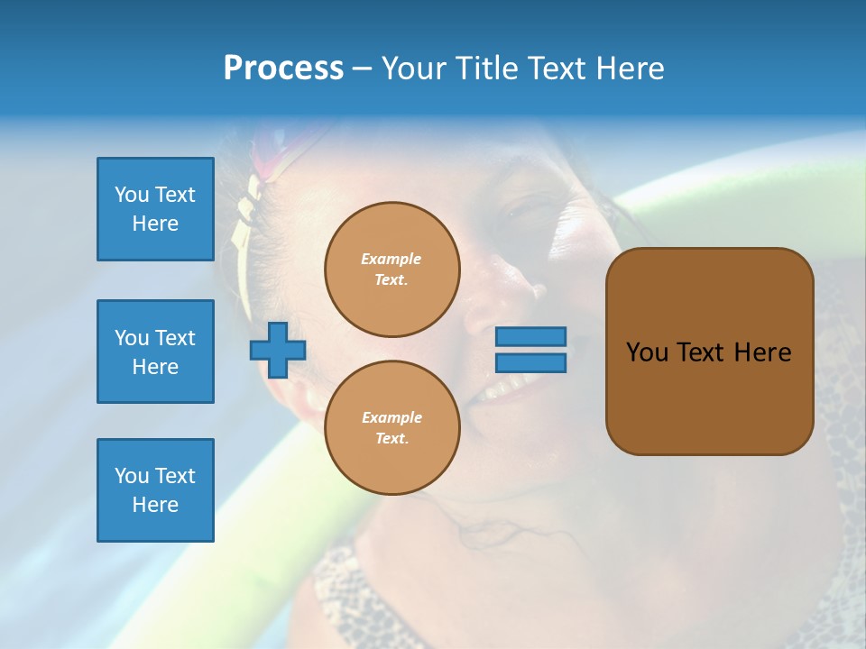 Active Senior Woman In The Pool, Doing Water Sports Exercises PowerPoint Template