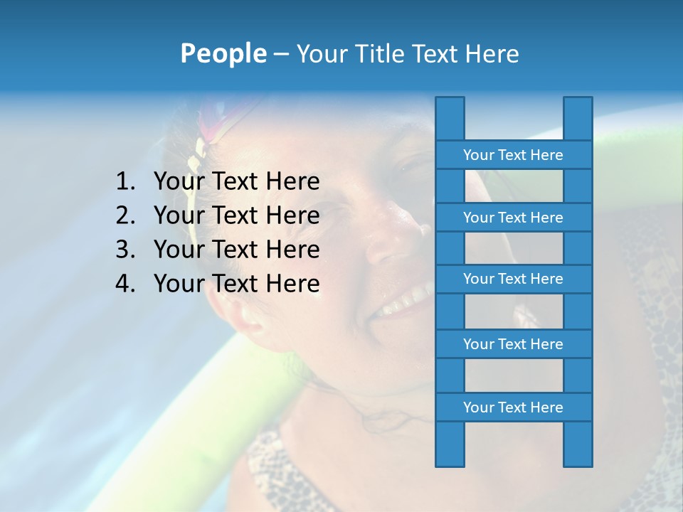 Active Senior Woman In The Pool, Doing Water Sports Exercises PowerPoint Template