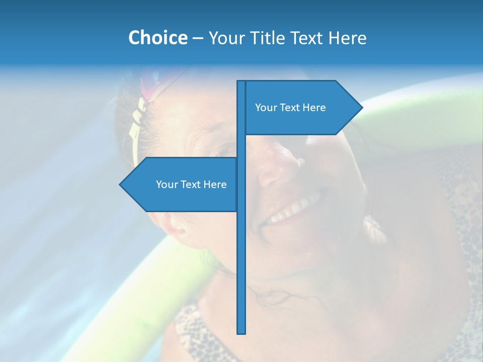 Active Senior Woman In The Pool, Doing Water Sports Exercises PowerPoint Template