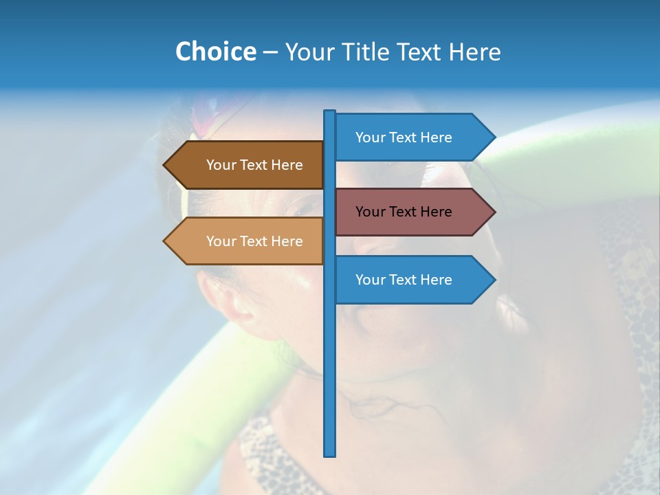 Active Senior Woman In The Pool, Doing Water Sports Exercises PowerPoint Template