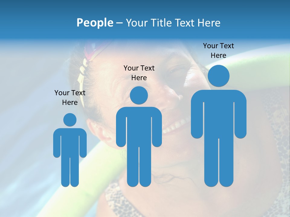 Active Senior Woman In The Pool, Doing Water Sports Exercises PowerPoint Template