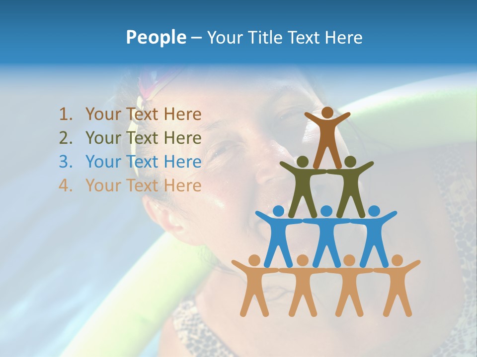 Active Senior Woman In The Pool, Doing Water Sports Exercises PowerPoint Template