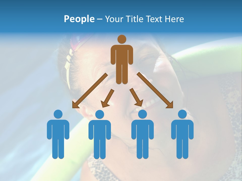 Active Senior Woman In The Pool, Doing Water Sports Exercises PowerPoint Template