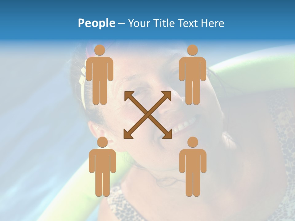 Active Senior Woman In The Pool, Doing Water Sports Exercises PowerPoint Template