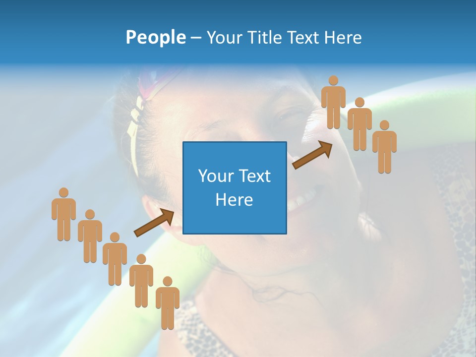 Active Senior Woman In The Pool, Doing Water Sports Exercises PowerPoint Template