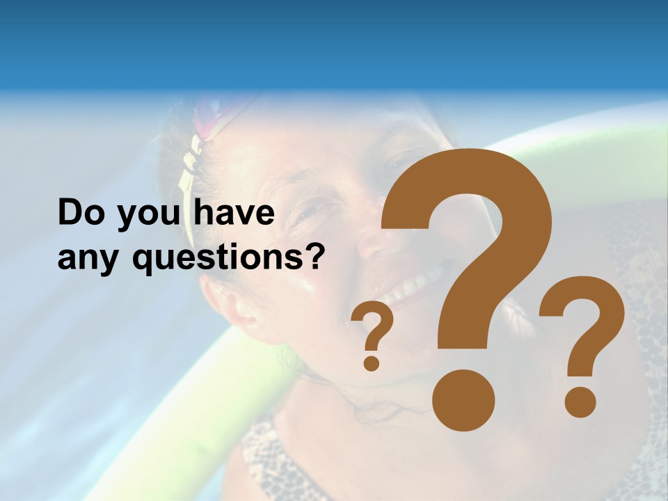 Active Senior Woman In The Pool, Doing Water Sports Exercises PowerPoint Template