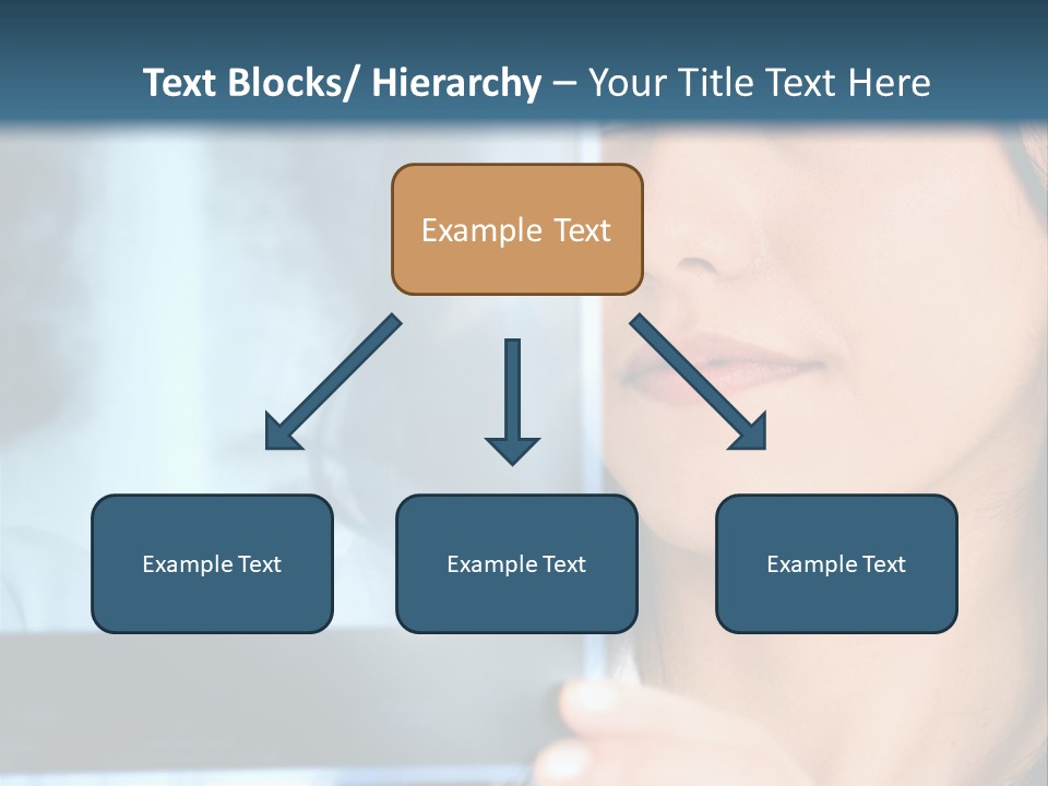 Female Doctor Looking At A Lungs Or Torso Xray PowerPoint Template