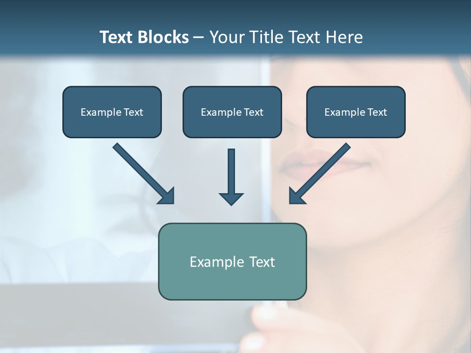Female Doctor Looking At A Lungs Or Torso Xray PowerPoint Template