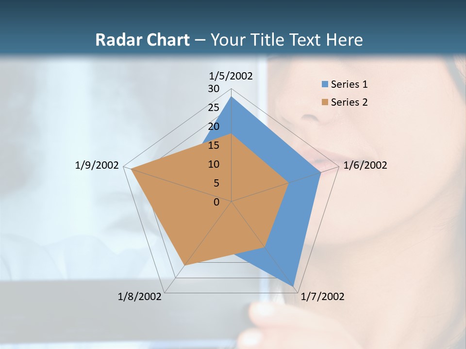 Female Doctor Looking At A Lungs Or Torso Xray PowerPoint Template